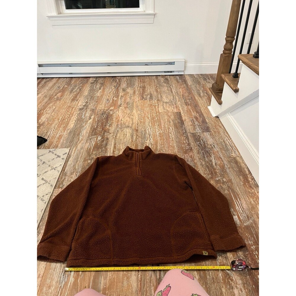 Women’s Brown Sherpa Quarter Zip Sweater Size XL